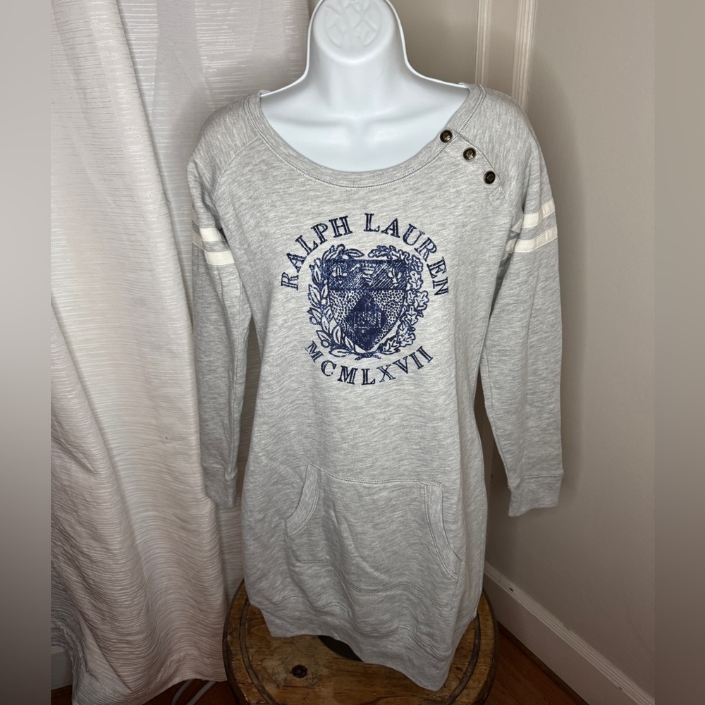 Ralph Lauren Girls Gray Pullover Sweatshirt